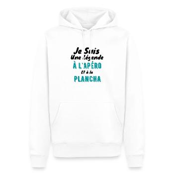 je suis une légende à l apéro et à la plancha - Sweat à capuche Premium bio Homme - blanc - Devant - Nico (187cm)