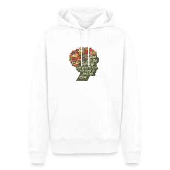 Und in die Bibliothek - Männer Premium Bio Hoodie - Weiß - Vorne - Nico (187cm)