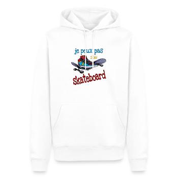 Je peux pas j'ai skate. Skateboard - Sweat à capuche Premium bio Homme - blanc - Devant - Nico (187cm)