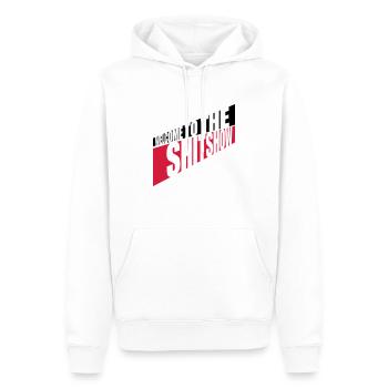 Cheeky Welcome Shitshow - Sweat à capuche Premium bio Homme - blanc - Devant - Nico (187cm)