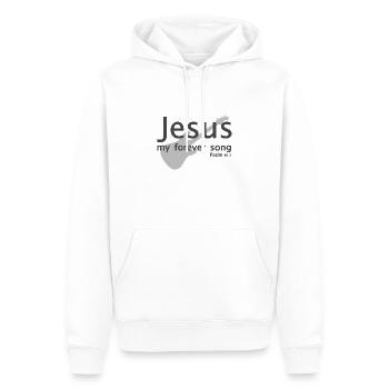 Christian Design Jesus My Forever Song Psalm 40 - Männer Premium Bio Hoodie - Weiß - Vorne - Nico (187cm)