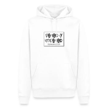 Design chrétien imparfaitement parfait - Sweat à capuche Premium bio Homme - blanc - Devant - Nico (187cm)