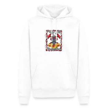 Stolze Frau eines Feuerwehrmannes - Männer Premium Bio Hoodie - Weiß - Vorne - Nico (187cm)