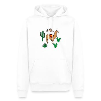 lama 4 - Sweat à capuche Premium bio Homme - blanc - Devant - Nico (187cm)