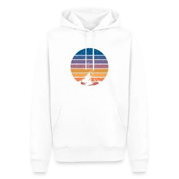 Berg Vintage Sunset - Männer Premium Bio Hoodie - Weiß - Vorne - Nico (187cm)
