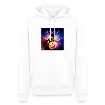 PARTY HARD - Männer Premium Bio Hoodie - Weiß - Vorne - Nico (187cm)