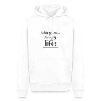 Le design chrétien prend le temps de profiter de la vie - Sweat à capuche Premium bio Homme - blanc - Devant - Nico (187cm)