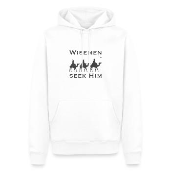 Christliche Weihnachtsdesign-Weise suchen ihn - Männer Premium Bio Hoodie - Weiß - Vorne - Nico (187cm)