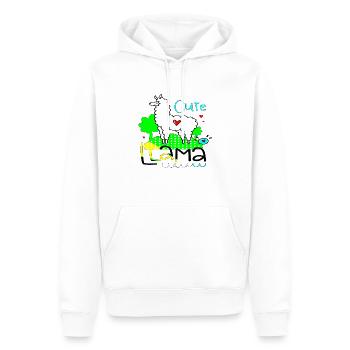 süße Lama positive Gedanken glücklich - Männer Premium Bio Hoodie - Weiß - Vorne - Nico (187cm)
