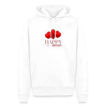 Happy birthday - Männer Premium Bio Hoodie - Weiß - Vorne - Nico (187cm)
