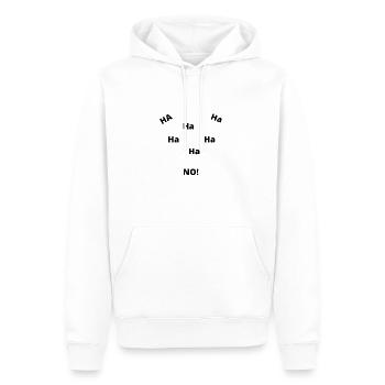 HA HA - Männer Premium Bio Hoodie - Weiß - Vorne - Nico (187cm)
