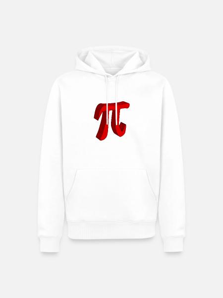 Pi the Constant In 3D - Men’s Premium Organic Hoodie - white