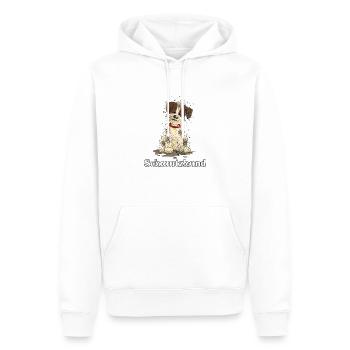 Schmutzhund2 1 - Männer Premium Bio Hoodie - Weiß - Vorne - Nico (187cm)