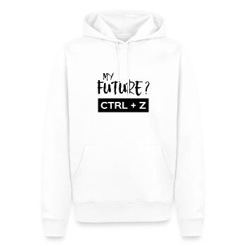 MY FUTURE ? CTRL + Z (mon avenir) humour H/F - Sweat à capuche Premium bio Homme - blanc - Devant - Nico (187cm)