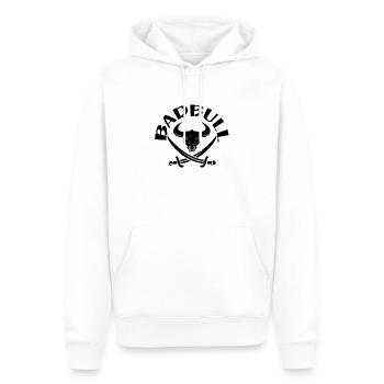 Bad Bull - taureau maléfique - Sweat à capuche Premium bio Homme - blanc - Devant - Nico (187cm)
