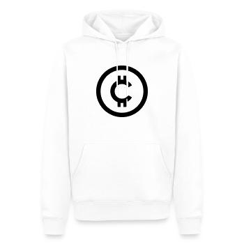 Crypto-monnaie Crypto Logo - Sweat à capuche Premium bio Homme - blanc - Devant - Nico (187cm)