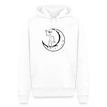 Standing Moon Alien fait signe - Sweat à capuche Premium bio Homme - blanc - Devant - Nico (187cm)