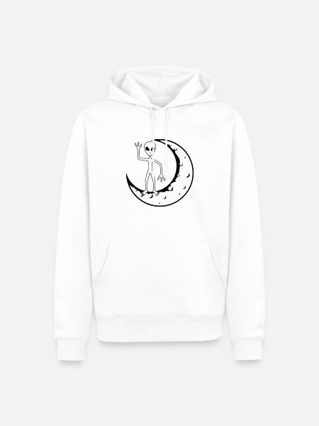 Standing Moon Alien beckons - Men’s Premium Organic Hoodie - white