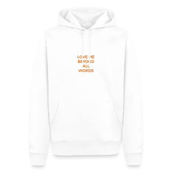 Liebe mich, jenseits aller Worte - Männer Premium Bio Hoodie - Weiß - Vorne - Nico (187cm)