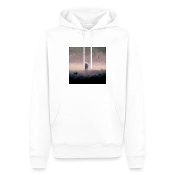 Lonely Voyager 011 - Männer Premium Bio Hoodie - Weiß - Vorne - Nico (187cm)