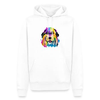 Briard en couleur - Sweat à capuche Premium bio Homme - blanc - Devant - Nico (187cm)