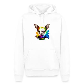 Chihuahua en couleur - Sweat à capuche Premium bio Homme - blanc - Devant - Nico (187cm)