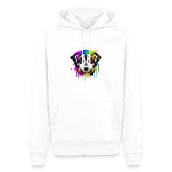 Australien Shepherd in Farbe - Männer Premium Bio Hoodie - Weiß - Vorne - Nico (187cm)