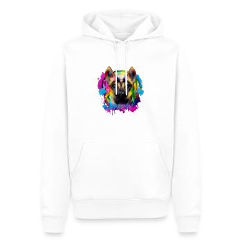 Schäferhund Design in Bunt - Männer Premium Bio Hoodie - Weiß - Vorne - Nico (187cm)