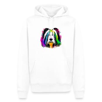 Bearded Collie Design in Farbe - Männer Premium Bio Hoodie - Weiß - Vorne - Nico (187cm)