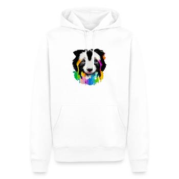 Langhaar-Collie Welpe in Farbe - Männer Premium Bio Hoodie - Weiß - Vorne - Nico (187cm)