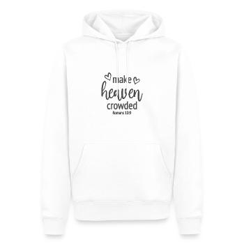 Christian Design Make Heaven Crowded Romans 10 - Men’s Premium Organic Hoodie - white - Front - Nico (187cm)