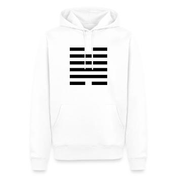 28 Da Go - The Great Overweight (Hexagram) - Men’s Premium Organic Hoodie - white - Front - Nico (187cm)