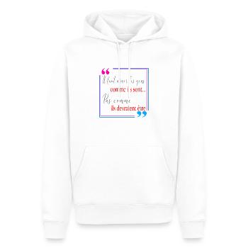 Il faut aimer les gens - Sweat à capuche Premium bio Homme - blanc - Devant - Nico (187cm)