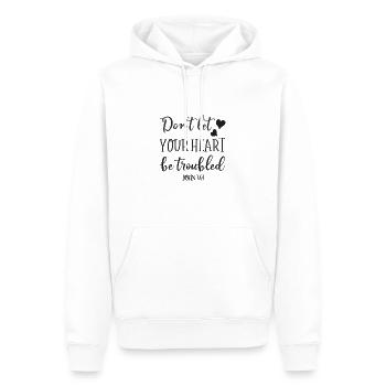 Christliches Design Lassen Sie Ihr Herz nicht beunruhigt sein - Männer Premium Bio Hoodie - Weiß - Vorne - Nico (187cm)