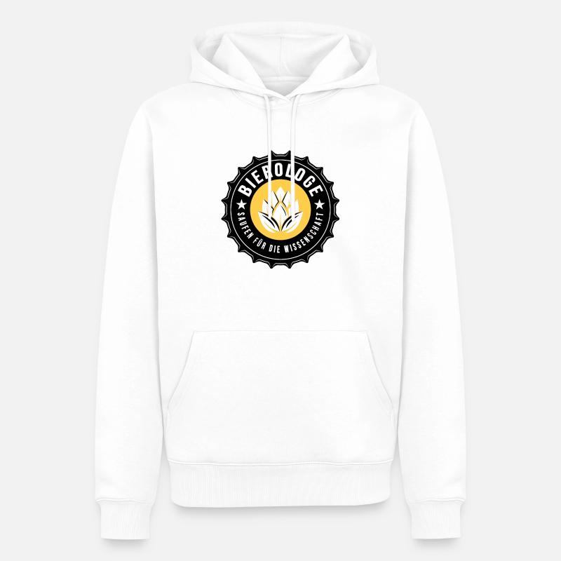 bier biergarten trinkspruch bierologe - Männer Premium Bio Hoodie - Weiß