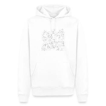 Schwarzweiß Floral - Männer Premium Bio Hoodie - Weiß - Vorne - Nico (187cm)