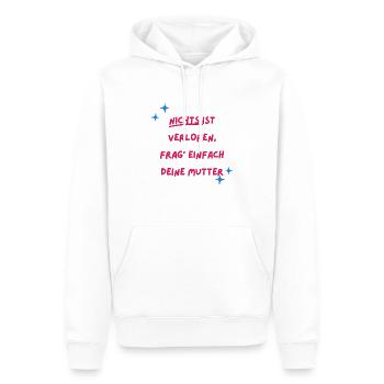 Mutti ist die Beste - Männer Premium Bio Hoodie - Weiß - Vorne - Nico (187cm)