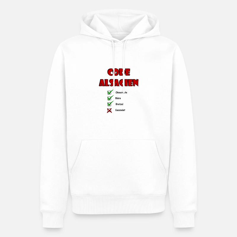 Code Alsacien - Sweat à capuche Premium bio Homme - blanc