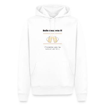 Belle descente j'aimerai pas la monter en vélo - Sweat à capuche Premium bio Homme - blanc - Devant - Nico (187cm)