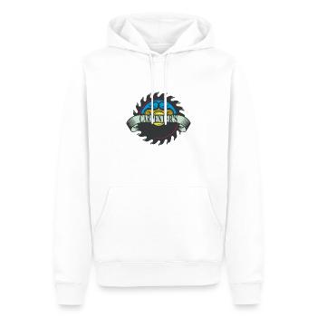 Métiers spécialisés de charpentier - Sweat à capuche Premium bio Homme - blanc - Devant - Nico (187cm)