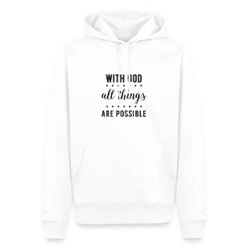 Dessein chrétien avec Dieu tout est possible - Sweat à capuche Premium bio Homme - blanc - Devant - Nico (187cm)