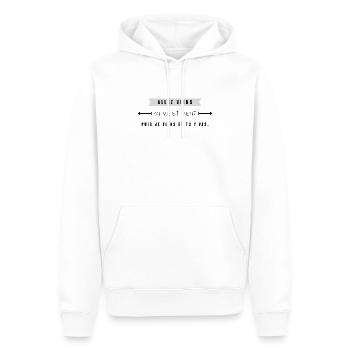 allez-viens on va et viens puis je viens - Sweat à capuche Premium bio Homme - blanc - Devant - Nico (187cm)