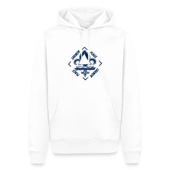 Larmor Plage Lorient Bretagne France - Sweat à capuche Premium bio Homme - blanc - Devant - Nico (187cm)