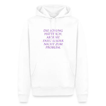 Problemlösung - Männer Premium Bio Hoodie - Weiß - Vorne - Nico (187cm)