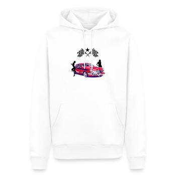 Voiture - Sweat à capuche Premium bio Homme - blanc - Devant - Nico (187cm)