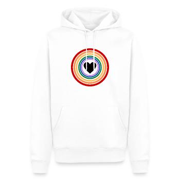 L’amour est amour - Sweat à capuche Premium bio Homme - blanc - Devant - Nico (187cm)
