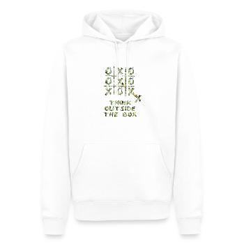 Denken Sie über den Tellerrand hinaus positive Gedanken glücklich - Männer Premium Bio Hoodie - Weiß - Vorne - Nico (187cm)
