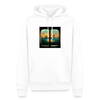 Paradise Island Painting - Männer Premium Bio Hoodie - Weiß - Vorne - Nico (187cm)
