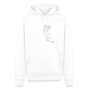 Walking First - Männer Premium Bio Hoodie - Weiß - Vorne - Nico (187cm)