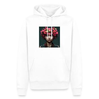 Blumen-punk-mädchen - Männer Premium Bio Hoodie - Weiß - Vorne - Nico (187cm)